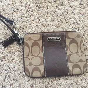 Brown Coach wristlet